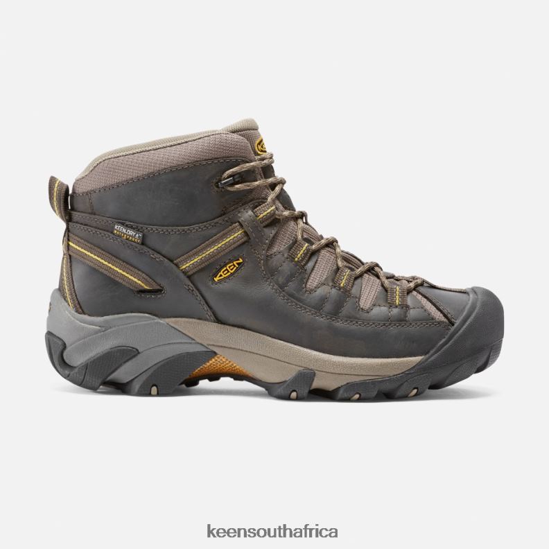 TARGHEE II WATERPROOF MID HIKING BOOTS Black Olive-Yellow R268B250 Keen Featured