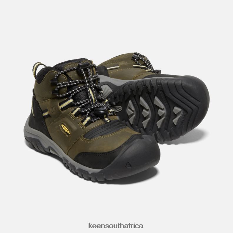 Big \' Ridge Flex Waterproof Boot Dark Olive-Dusky Citron R268B580 Keen Kids