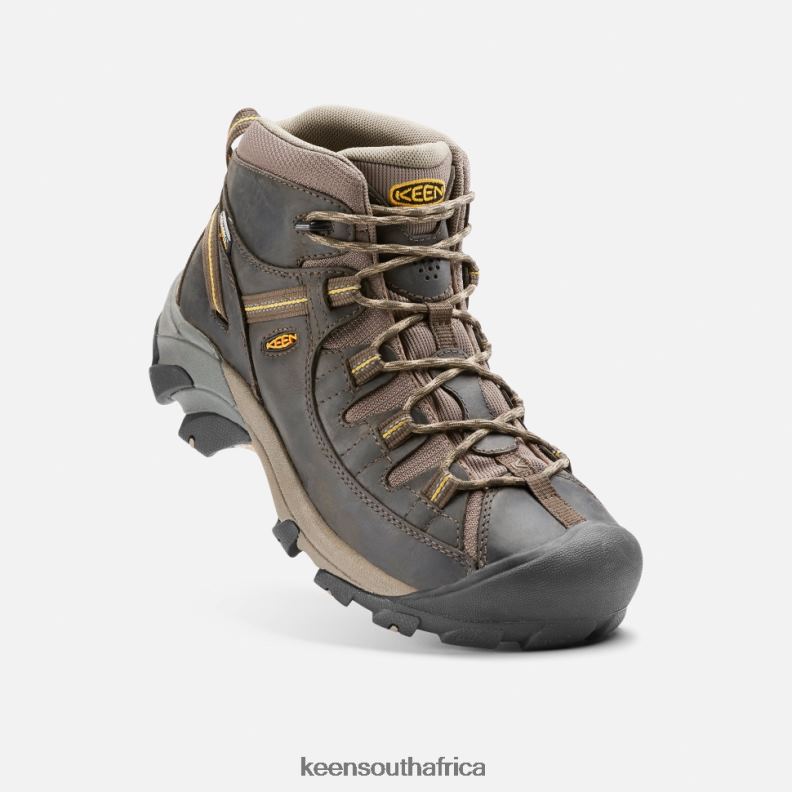 Targhee II Mid Waterproof Hiking Boots Black Olive-Yellow R268B493 Keen Men