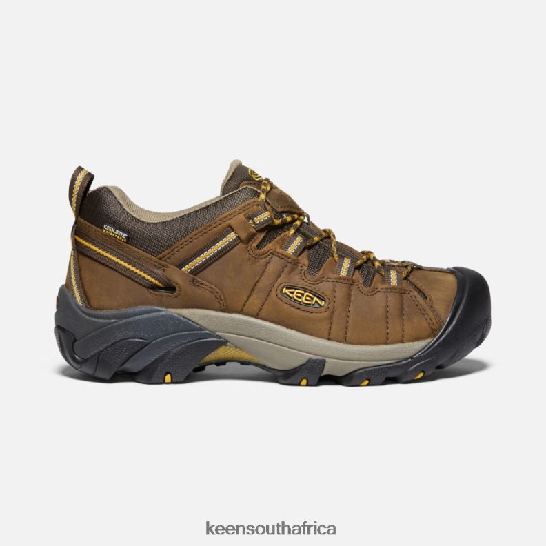 Targhee II Waterproof Wide Fit Hiking Shoes Cascade Brown-Golden Yellow R268B252 Keen Men