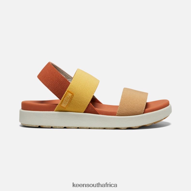 Elle Backstrap Sandal Fossil Orange-Silver Birch R268B379 Keen Women